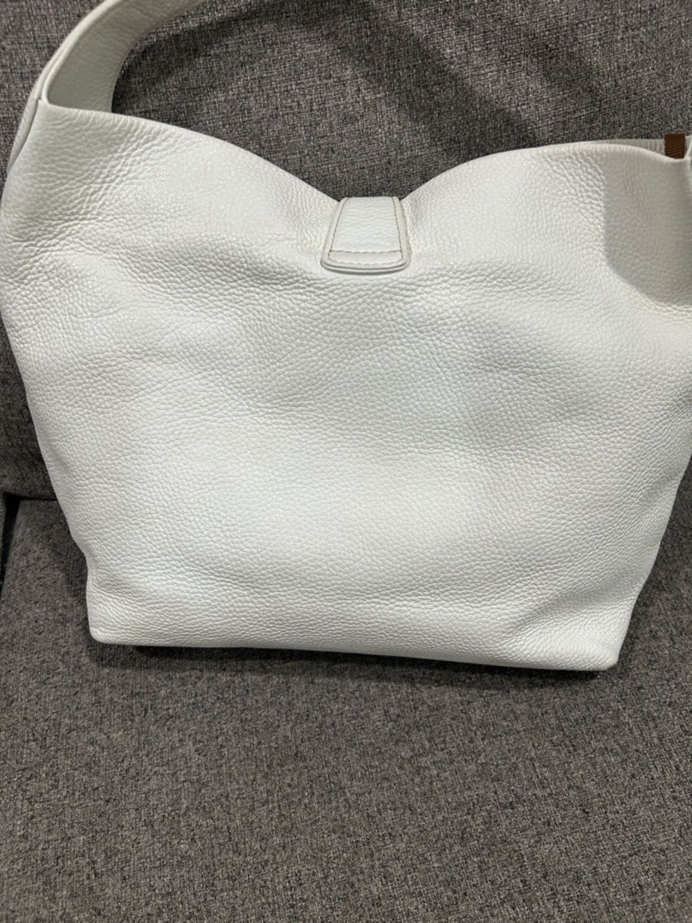 Dooney & Bourke White Pebbled Leather Shoulder Hobo with Gold-Tone Accent, - Picture 4 of 12